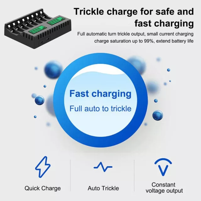 4/8 Slot Smart Battery Charger LCD Display for AA/AAA Rechargeable Batteries 2