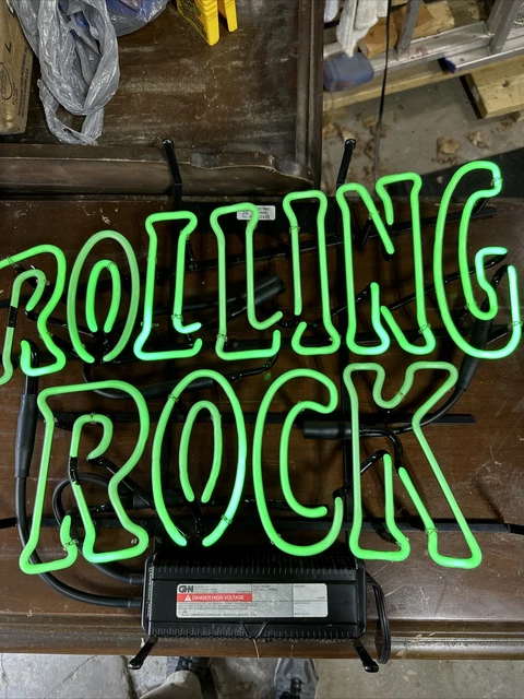 Rolling Rock Beer Green Neon Light Sign 20.5” x 24.5”