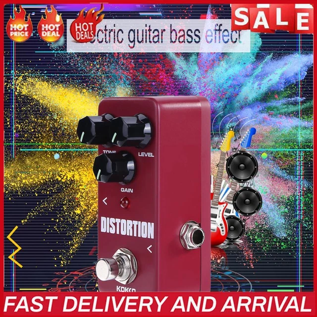 KOKKO Guitar Effect Pedal Distortion Effect Block 9V Adapter Bass Power Supply