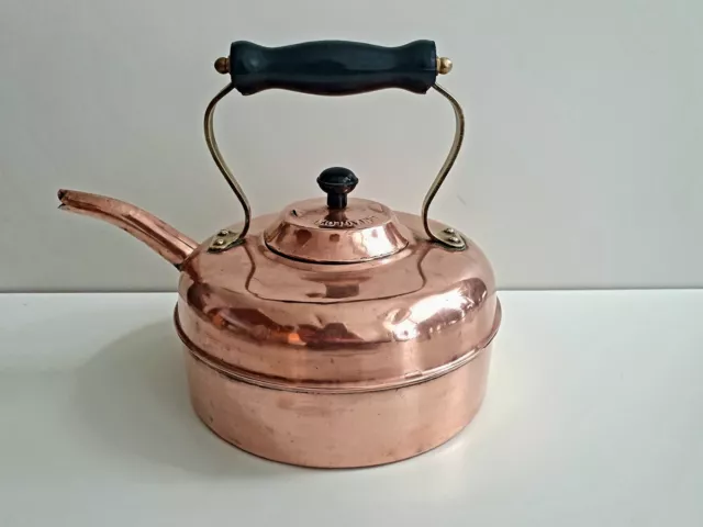 Linaglow Vintage Copper Kettle With Brass And Black Handle