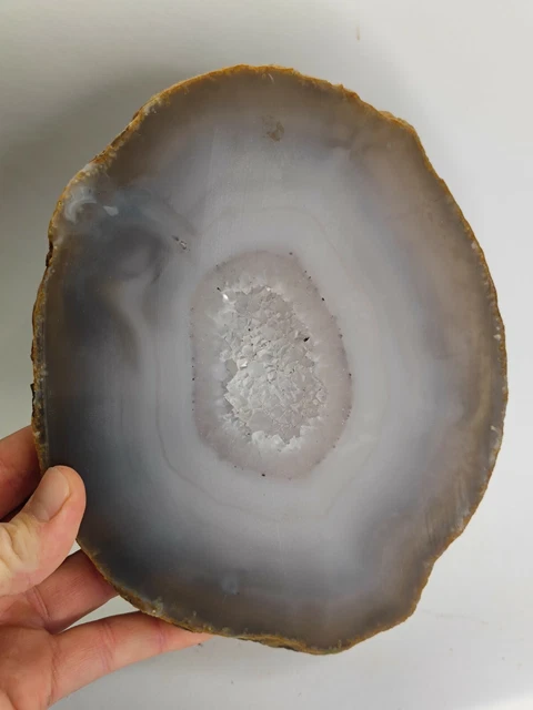 🔥Achat Scheibe unpoliert matt mit Quarzdruse , Brasilien🔥