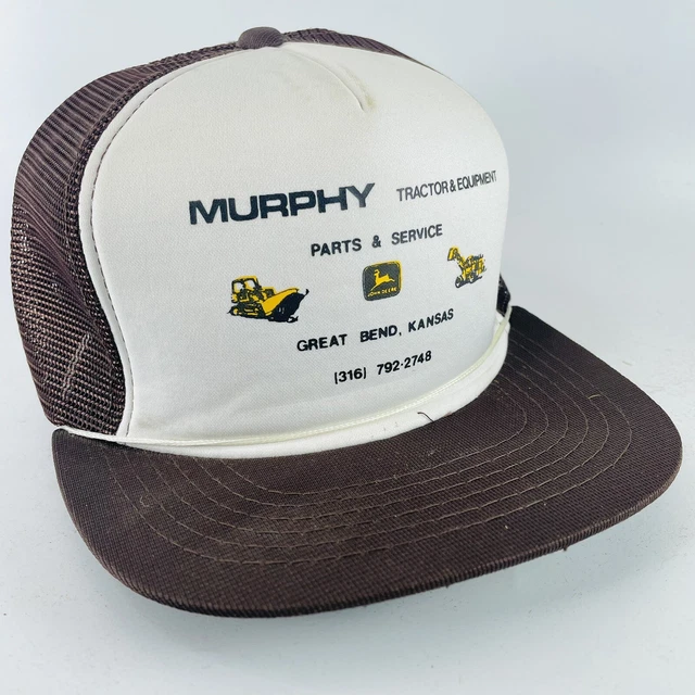 John Deere Dealer Murphy Tractor Great Bend KS Mesh Snapback Trucker Hat Cap VTG