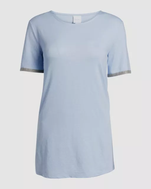 $150 Max Mara Leisure Women's Blue Short-Sleeve Side-Split T-Shirt Top Size M