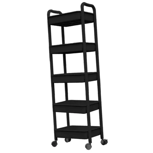 Rolling Cart 5 Tier Movable Storage Organizer for Bathroom Living Room