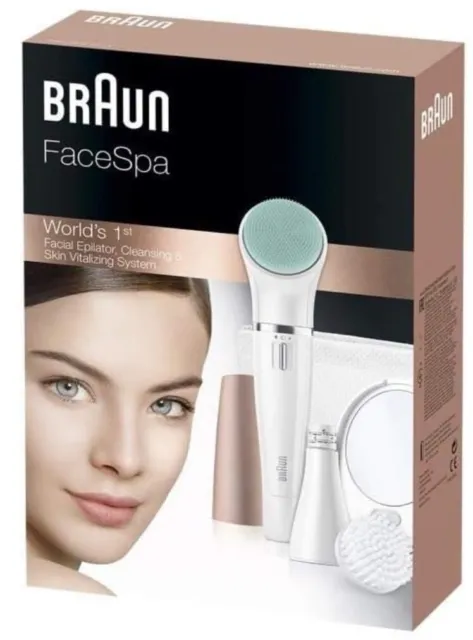 Cepillo y depiladora de limpieza facial Braun FaceSpa 3 en 1
