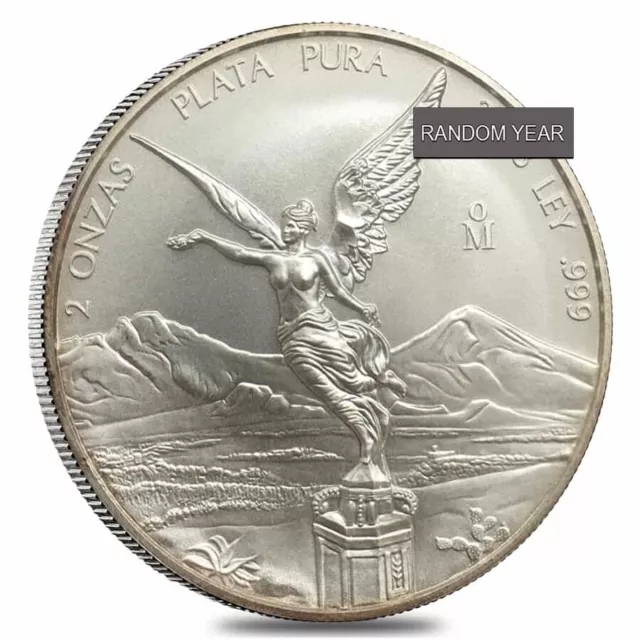 2 oz Mexican Silver Libertad Coin .999 Fine Cull (Random Year)