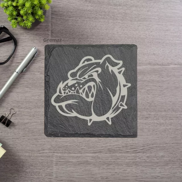 English Bull Dog Slate Coaster Perfect Gift for Dog Owners & Dog Lovers Punk