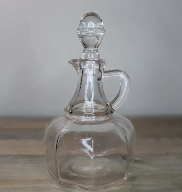 Hazel Atlas Clear Glass Cruet / Vinegar Oil Bottle
