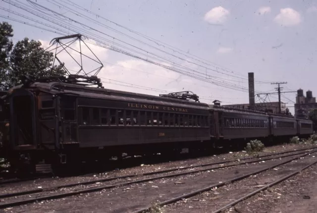 IC ILLINOIS CENTRAL Railroad Train Interurban SOUTH CHICAGO IL 1971 Photo Slide