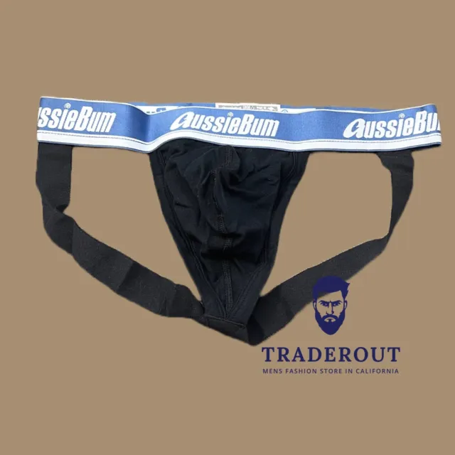 AUSSIEBUM MEN BLACK cotton Wonderjock jock strap jockstraps underwear S M L  XL $22.00 - PicClick
