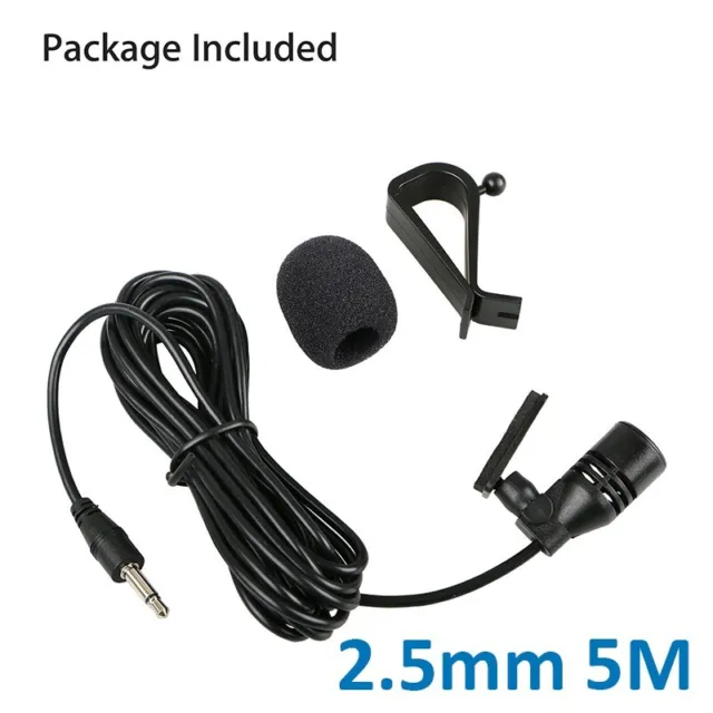 Microfono per radio GPS DVD microfono esterno 2 connettori 5 m bassa impedenza