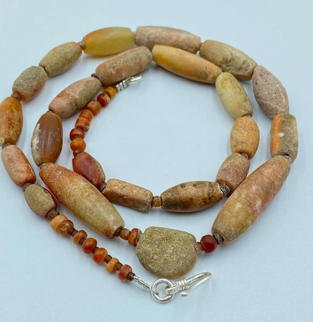 old beads antique vintage jewelry Carnelian agate stone strand