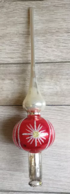 Vintage Christmas Tree Topper Concave Mercury Glass Retro Decoration Star Burst