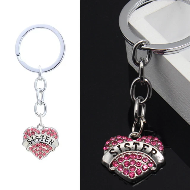 Portachiavi cuore strass portachiavi SISTER borsa portachiavi ciondolo auto appeso