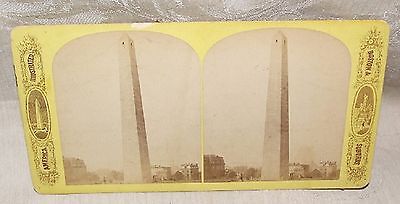 Antique 1870s-1890 Stereo Card BUNKER HILL Boston Mass America Illustrated