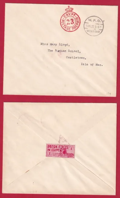 Egypt Postal History Cover British Forces in Egypt  L114B