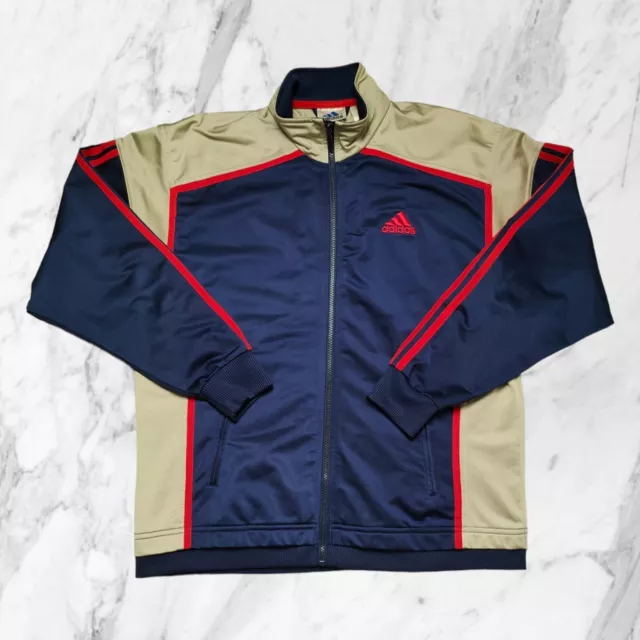 Adidas Vintage Anni 90 Rara Felpa Zip Uomo Taglia S Blu Rossa Giacca Tuta