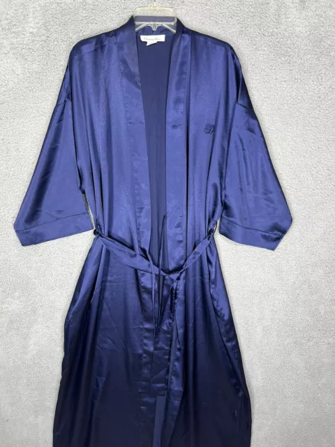 Christian Dior Satin Robe Womens Medium Blue Full Length