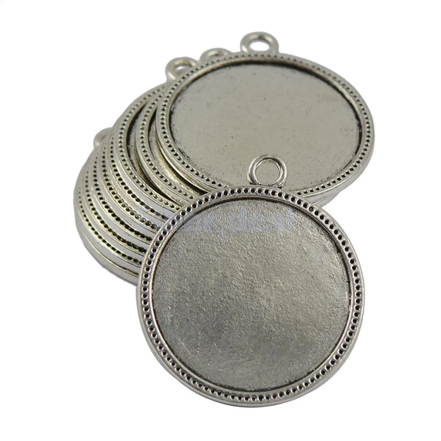 10x Rund Charms Anhänger Rohlinge Fassungen Base für 38mm Cabochons