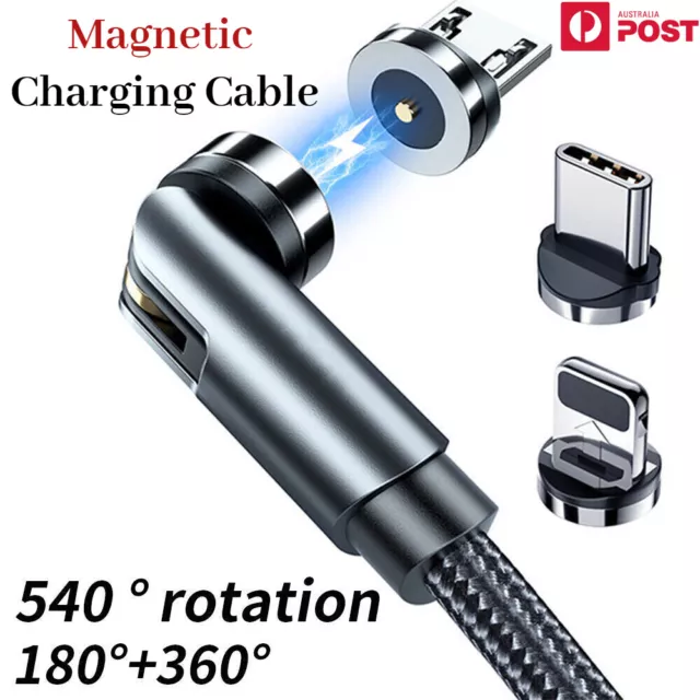 Magnetic 540 Fast Charging Cable Cord Charger For Type-C Micro USB iPhone