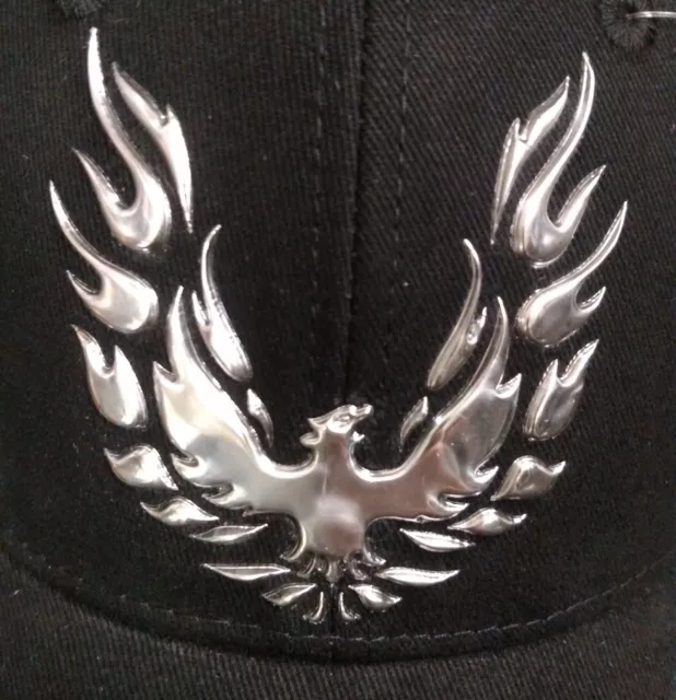 Pontiac Firebird Trans Am Hat Cap - Black W/ Liquid Metal Firebird Emblem / Logo 3