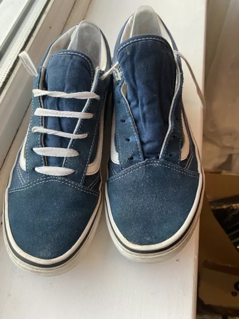 Vans Shoes Size Uk 5.5 Navy Blue White Suede