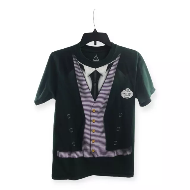Disney Haunted Mansion Ghost Host Tee Tshirt Mens Size S Green Tuxedo Uniform