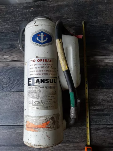 Vintage Ansul MARINE Fire Extinguisher Mechanical Design Marine COAST GUARD 21"