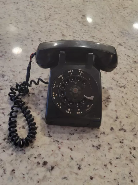 At&T Model 500 - Dm Rotary Dial Phone Black ☆Untested & Selling As Is☆