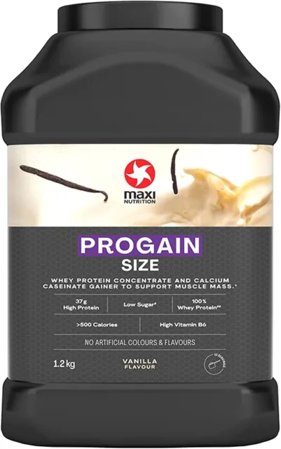 MaxiNutrition - Progain, Vaniglia - Proteine ​​del siero di latte in polvere per dimensioni e massa muscolare -