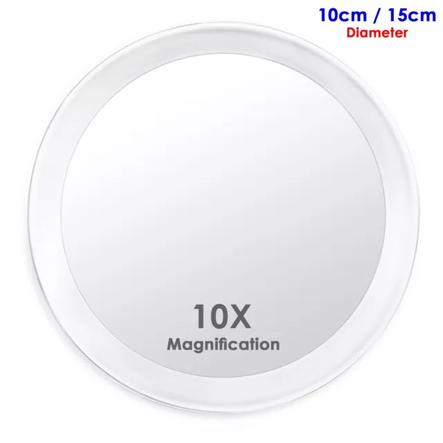 10x Magnifying Make Up Mirror Strong Suction Cup Portable Travel Cosmetic Mirror