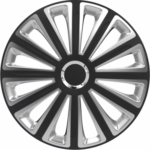 15" Silver & Black Trend RC Wheel Trims Hub Caps Plastic Covers Set of 4 R15