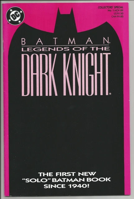 Batman Legends of the Dark Knight #1 DC Comics 1989 pink and yellow covers