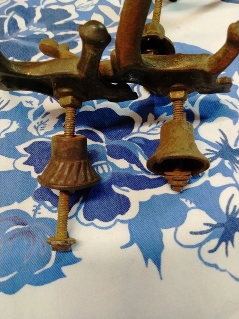 Antique Hall tree Hooks W/Backplate Ornate Cast iron Rack Coat Hat Lot of 3 5