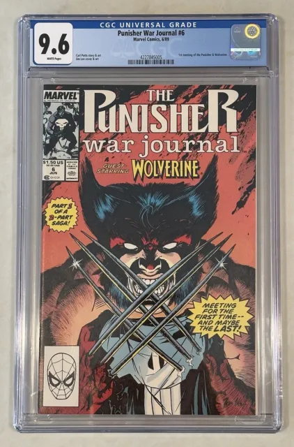 Punisher War Journal #6 (Marvel 6/89) CGC 9.6 1st Wolverine & Punisher Meeting