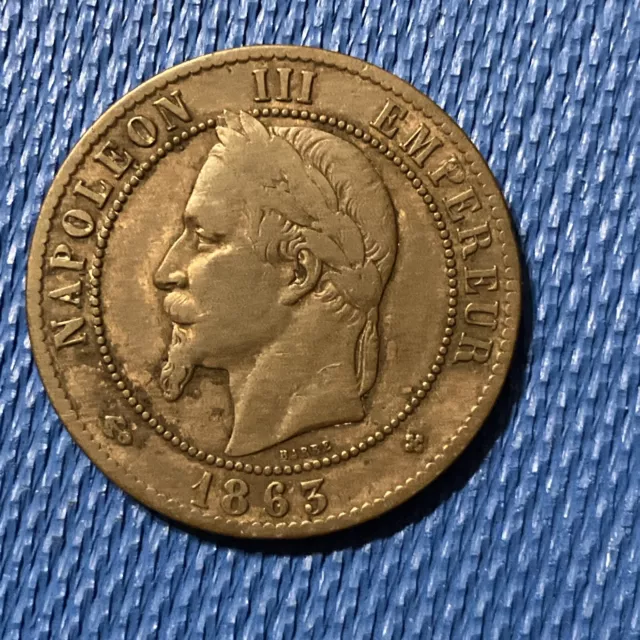 France 10 Centimes 1863 Bb