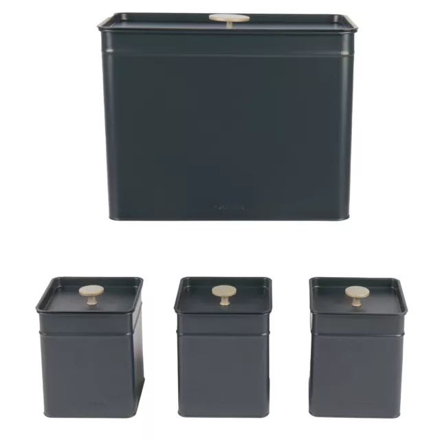 Salter 4 Piece Canister Set with Bread Bin, Tea Coffee Sugar Tins Marino Range