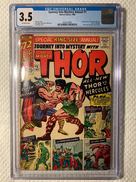 1965 MARVEL Comics JOURNEY INTO MYSTERY #1 Key 1st ap. HERCULES & ZEUS - CGC 3.5