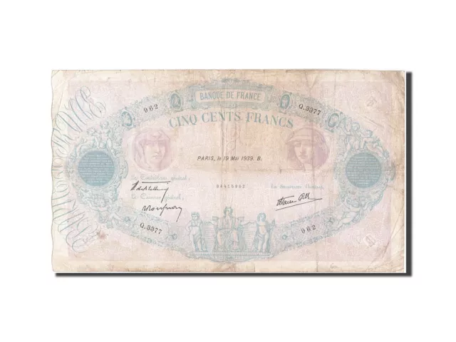 [#207745] Billet, France, 500 Francs, 500 F 1888-1940 ''Bleu et Rose'', 1939, 19