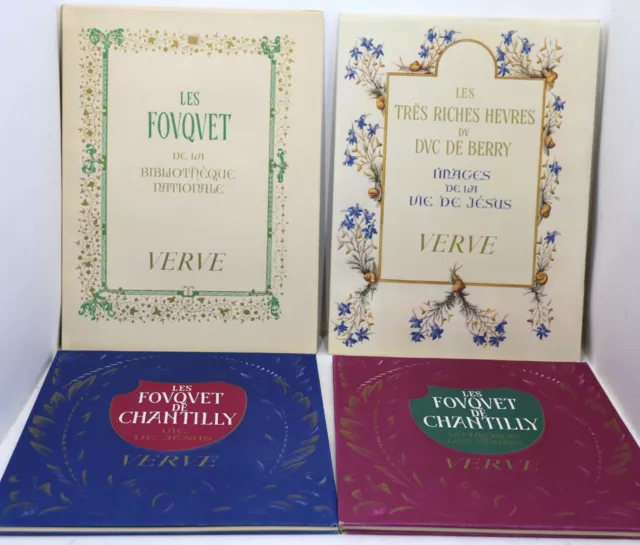 REVUE ART Verve volume III n°9-10-11-12 Les Fouquet Chantilly Duc de Berry 4vols