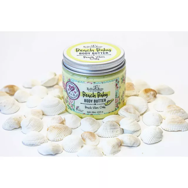 BEACH BABY BODY BUTTER - PREVENTS STRETCH MARKS - ALL NATURAL 6.7oz.VEGAN NEW