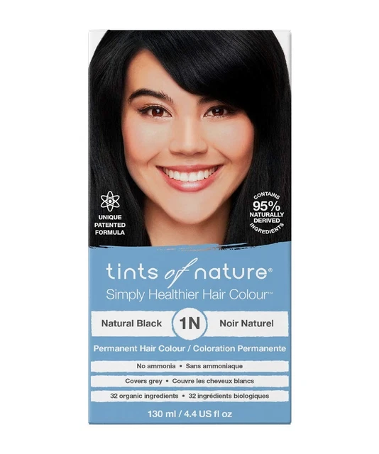 Tints of Nature color de cabello permanente natural, cubiertas negras 1N grises 4,4 oz *LEER*