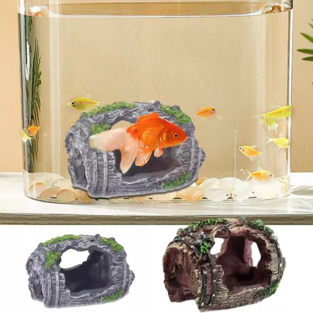 Fish Tank Resin Stone Rock Cave Aquarium Shrimp Breeding Cave Ornament Decor