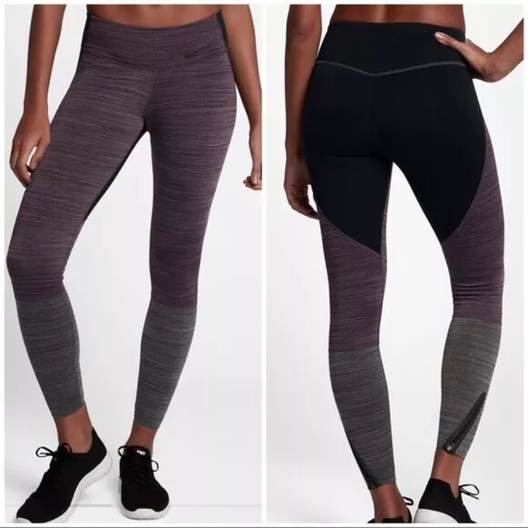 NIKE POWER LEGENDARY Tight Fit Training Tights Ankle Zip MID RISE