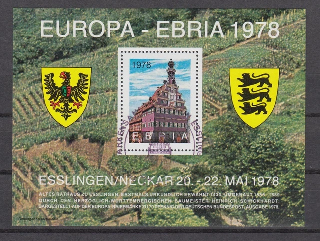 Vignette 1978 EBRIA Esslingen gestempelt