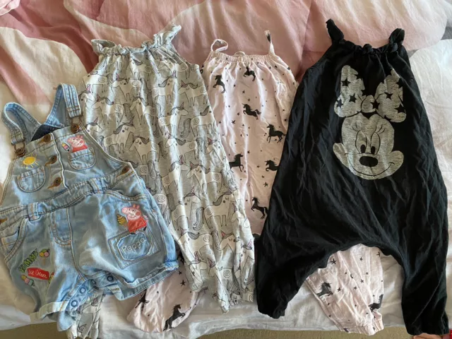 Pacchetto lettini Next ragazze 12-18 mesi unicorno, topo minnie, peppa