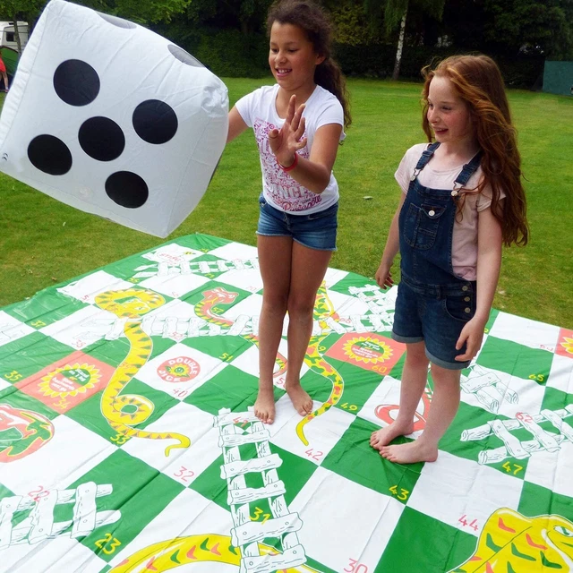 Garden Games Giant Snakes And Ladders Game 3 Metres X 3 Metres PVC Durable Mat A
