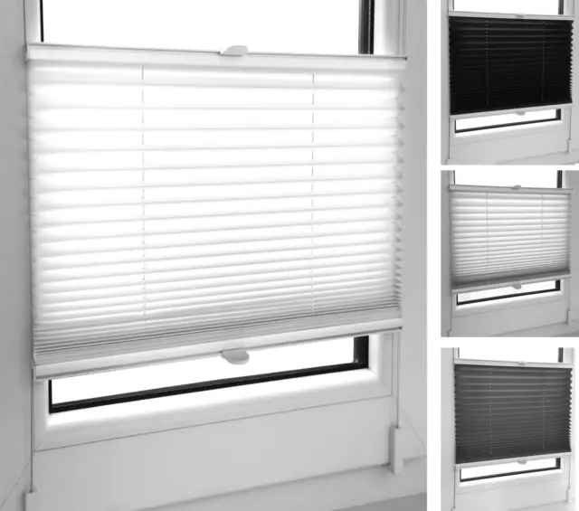 Pleated Blinds in White, Black, Grey Many Sizes Easy Install Conservatory Blinds