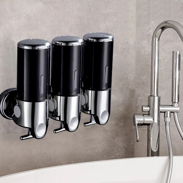 Dispensador de jabón líquido montado en pared baño jabón de manos ducha gel almacenamiento champú