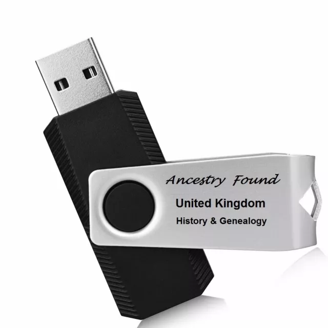 987 books UNITED KINGDOM history & genealogy on  32 GB FLASH DRIVE USB - Records